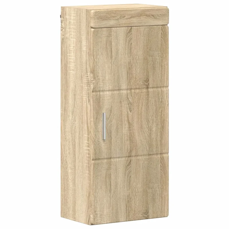 Armoire murale moderne salle de bain 37 x 24,5 x 86 cm grand espace de stockage finition mate en bois d'ingénierie chêne sonoma 02_0052648