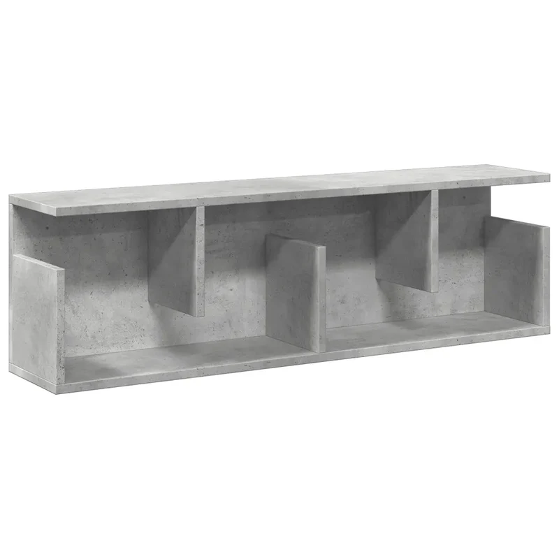 Armoire murale flottante pratique gain de place 100 x 20 x 30 cm en bois d'ingénierie gris béton 02_0050572