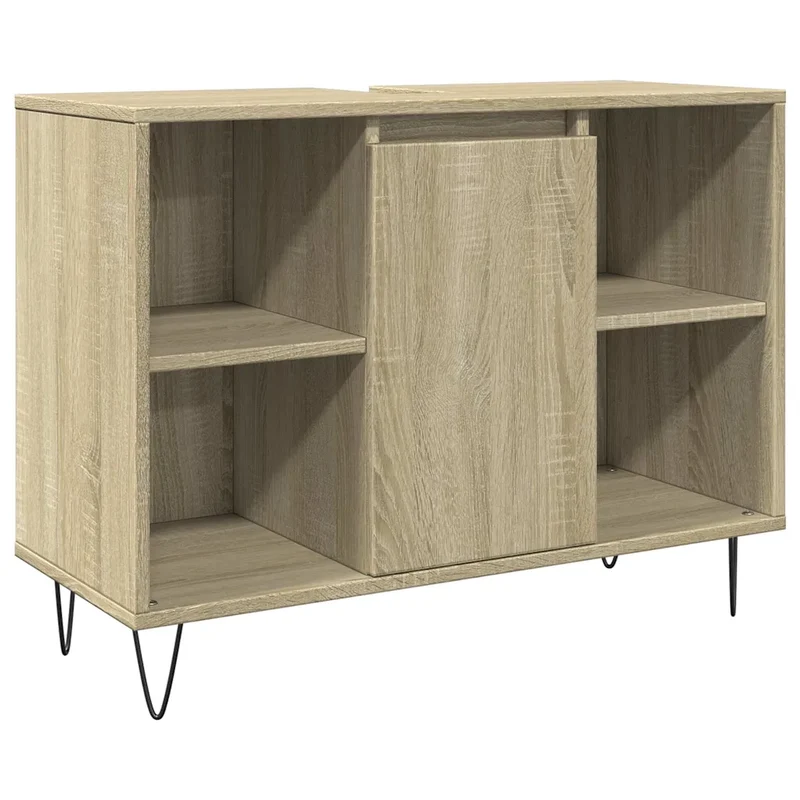Armoire de salle de bain avec porte pratique 80 x 33 x 60 cm en bois d'ingénierie chêne sonoma 02_0049723