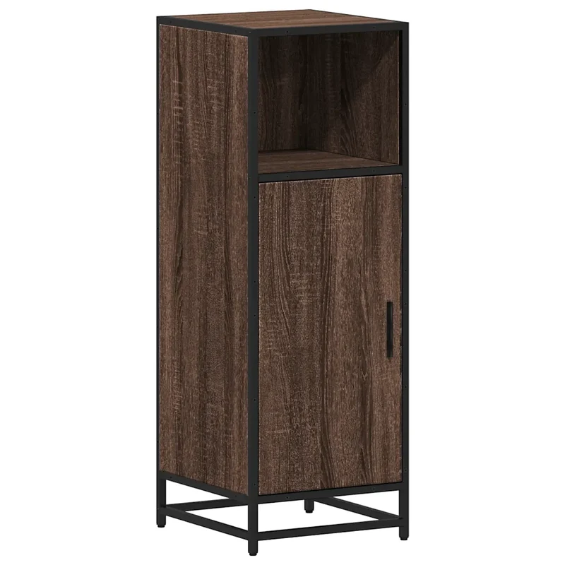 Armoire de bain rangement flexible design industriel 35 x 37,5 x 100 cm en bois d'ingénierie marron 02_0049638