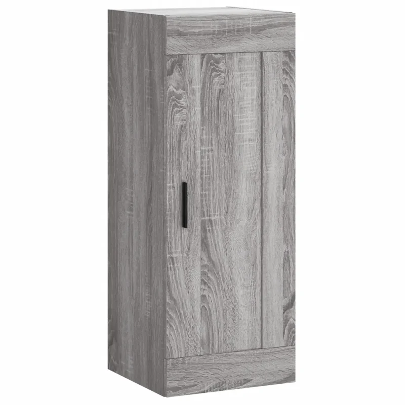 Armoire murale rangement élégante 34,5 x 34 x 90 cm space-saving design contemporain en bois d'ingénierie gris 02_0048961