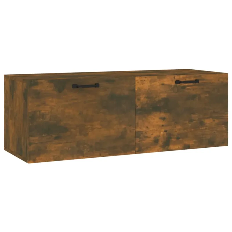 Armoire murale flottante pratique rangement 100 x 36,5 x 35 cm design moderne en bois d'ingénierie chêne fumé 02_0048351