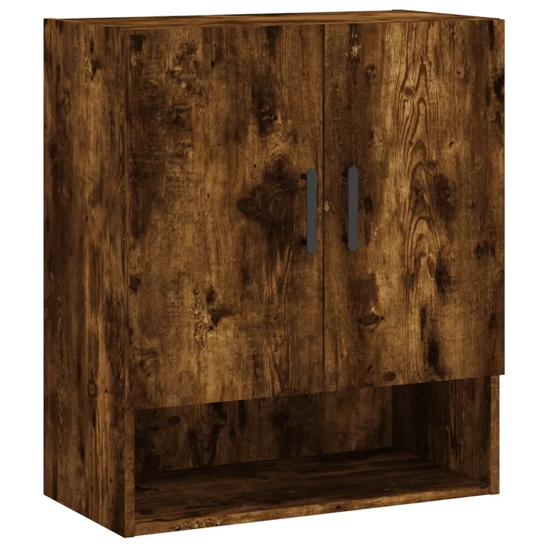 Armoire murale chêne flottante avec grand espace de rangement moderne 60 x 31 x 70 cm en bois d'ingénierie chêne fumé 02_0048773