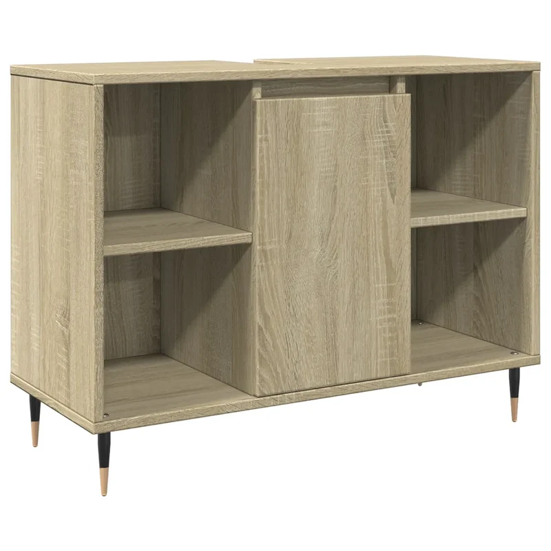 Armoire de salle de bain 80 x 33 x 60 cm espace de rangement pratique style industriel en bois d'ingénierie chêne sonoma 02_0049722