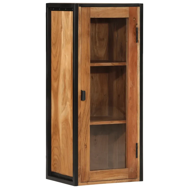Armoire de salle de bain murale 40 x 30 x 90 cm rangement pratique ambiance naturelle en bois acacia 02_0047565