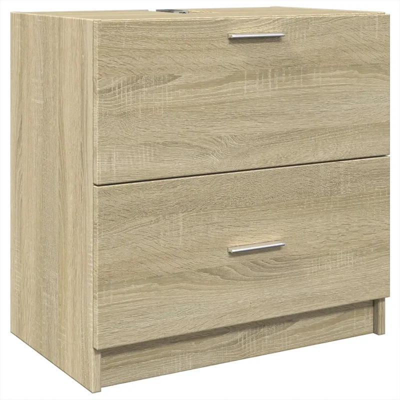 Armoire sous lavabo avec grand rangement 59 x 37 x 59 cm en bois d'ingénierie chêne sonoma 02_0049533