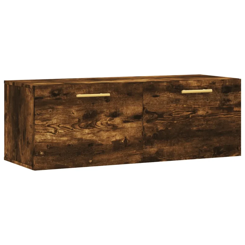 Armoire murale bois d'ingénierie pratique rangement 100 x 36,5 x 35 cm en bois chêne fumé 02_0048881