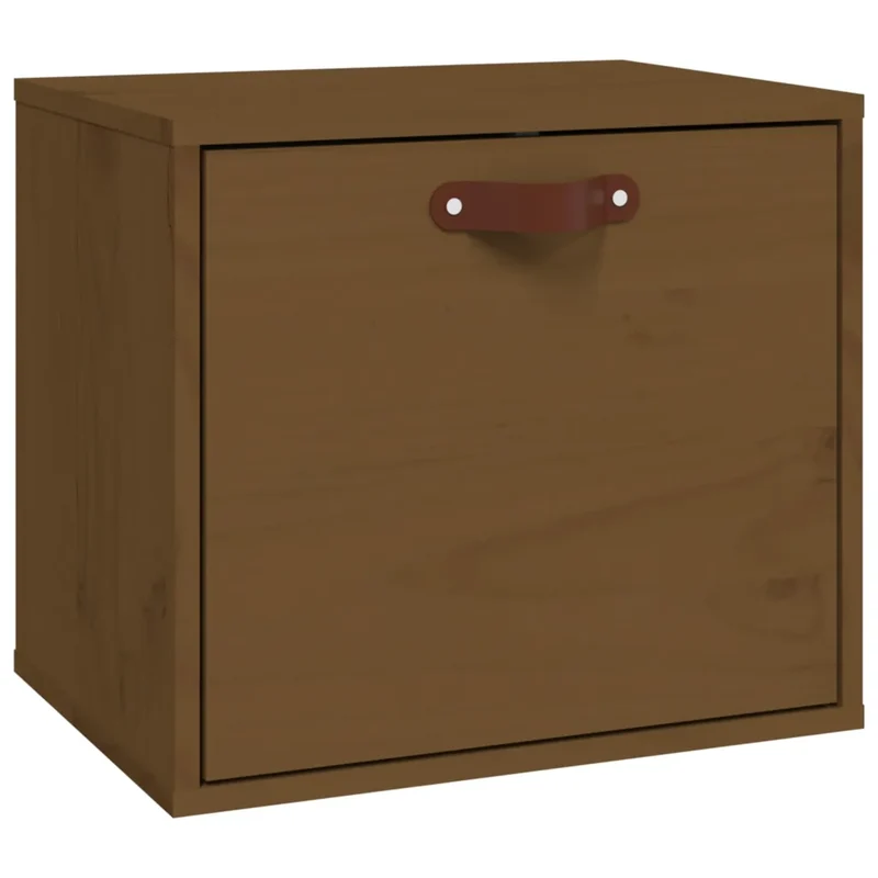 Armoire murale en bois de pin massif fonction décorative rangement 40 x 30 x 35 cm en bois marron miel 02_0048356