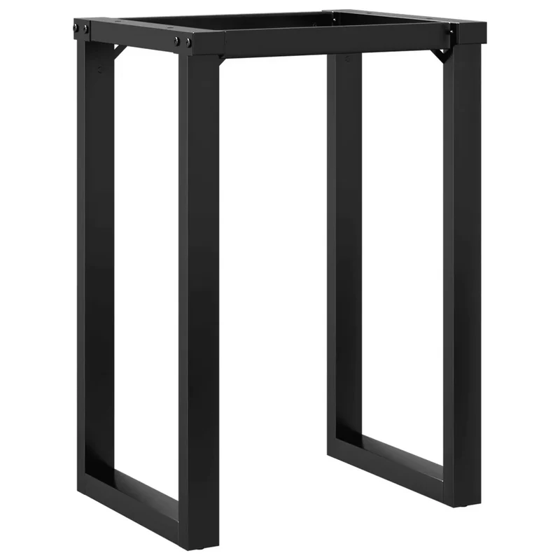 Pieds de table à manger cadre en O 60 x 40 x 73 cm robustes design industriel en acier noir 02_0047225