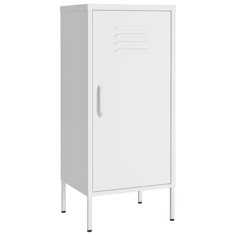 Armoire de rangement avec 2 étagères réglables 42,5 x 35 x 101,5 cm en acier blanc 02_0046883
