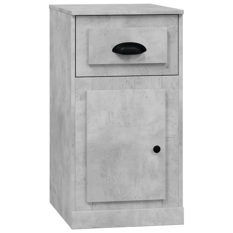 Armoire latérale avec tiroir et espace de rangement 40 x 50 x 75 cm style moderne ambiance cosy en bois d'ingénierie gris béton 02_0048271