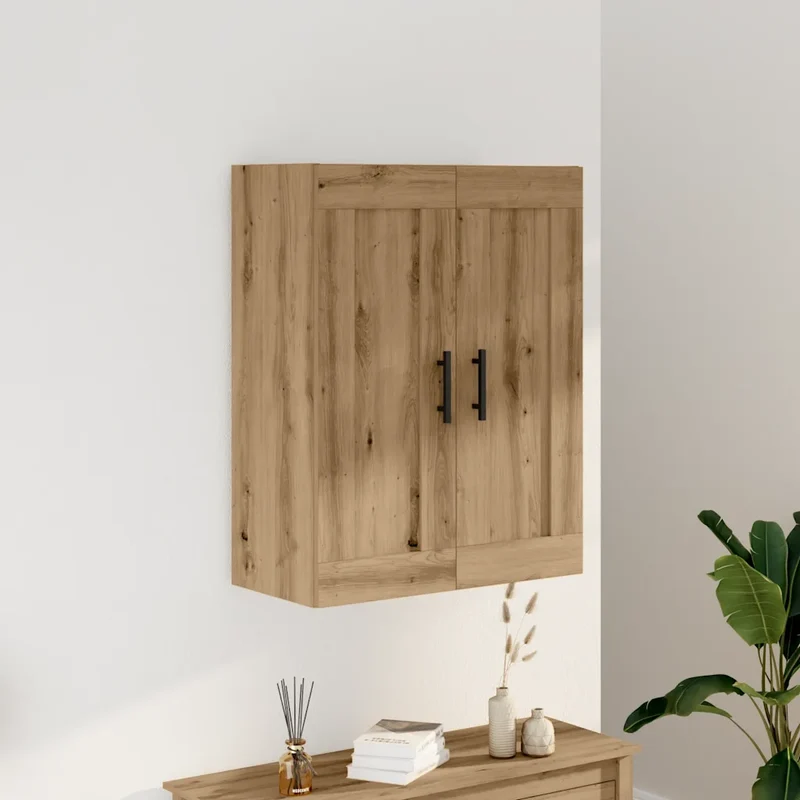 Armoire murale design élégant gain de place 69,5 x 34 x 90 cm en bois d'ingénierie chêne artisanal 02_0051145