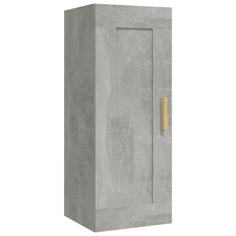 Armoire murale moderne rangement ample 35 x 34 x 90 cm en bois d'ingénierie gris béton 02_0048037