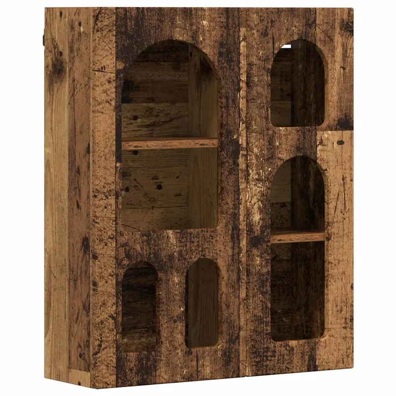 Armoire suspendue moderne avec 6 étagères pour salle de bain cuisine 59 x 20 x 71,5 cm en bois d'ingénierie bois ancien 02_0054789