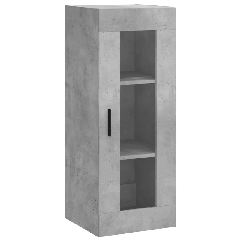 Armoire murale rangement moderne pratique salon 34,5 x 34 x 90 cm en bois gris béton 02_0048692