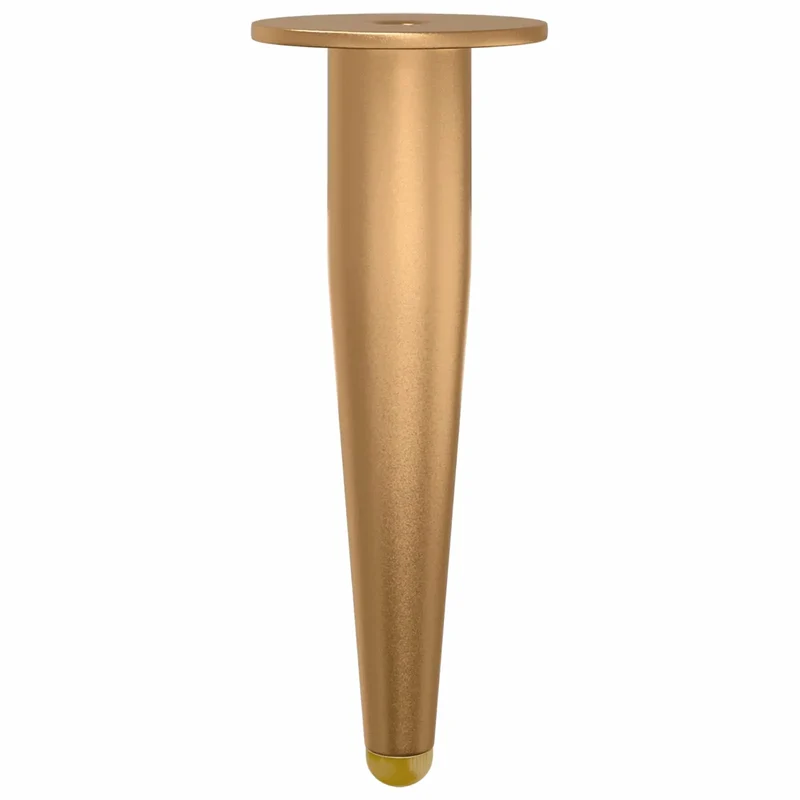 Lot de 12 pieds debout coniques design épuré meuble 98 x 40 mm en fer doré 02_0051994