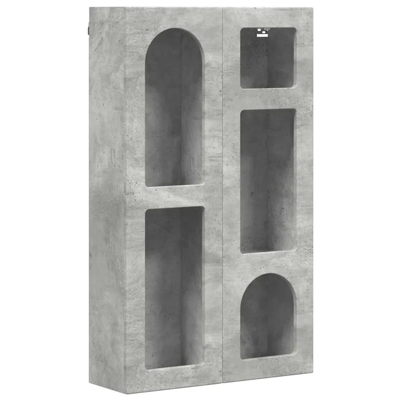 Armoire suspendue moderne polyvalente 59 x 20 x 100 cm grand espace de rangement en bois d'ingénierie gris béton 02_0054794