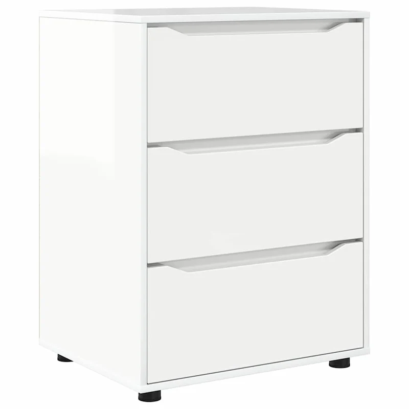 Armoire de rangement avec tiroirs moderne minimaliste 60 x 48 x 81 cm en bois d'ingénierie blanc brillant 02_0054635