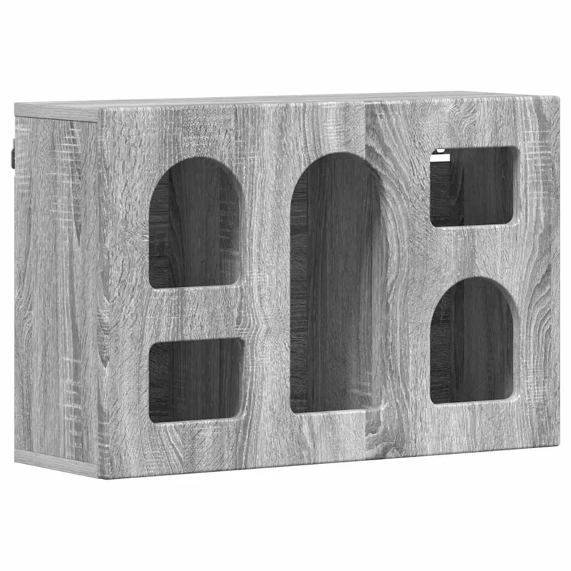 Armoire suspendue rectangulaire moderne 60 x 20 x 40 cm offrant grand espace de rangement design épuré en bois d'ingénierie gris sonoma 02_0054806