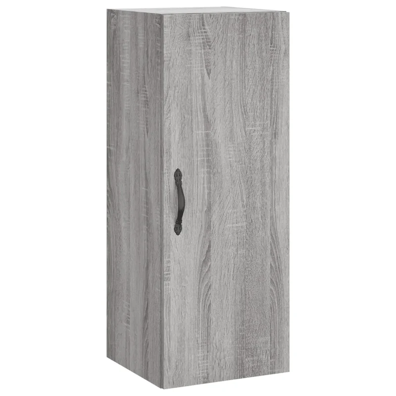 Armoire murale élégante rangement 34,5 x 34 x 90 cm style contemporain en bois d'ingénierie gris 02_0049303