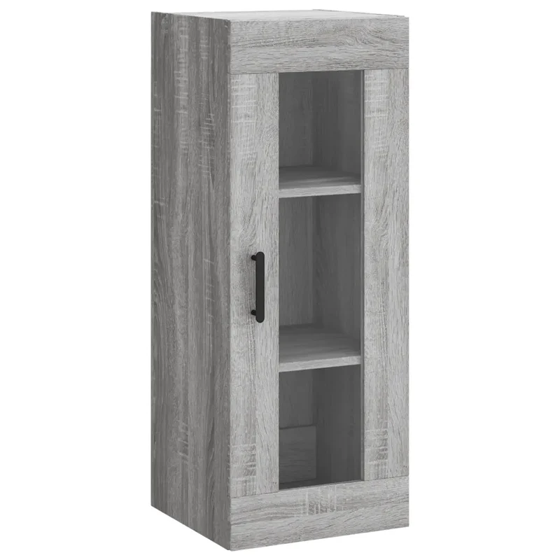 Armoire murale suspendue 34,5 x 34 x 90 cm grand espace de rangement pratique design en bois d'ingénierie gris 02_0048689