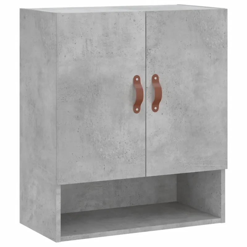 Armoire murale flottante moderne rangement 60 x 31 x 70 cm en bois d'ingénierie gris béton 02_0048752