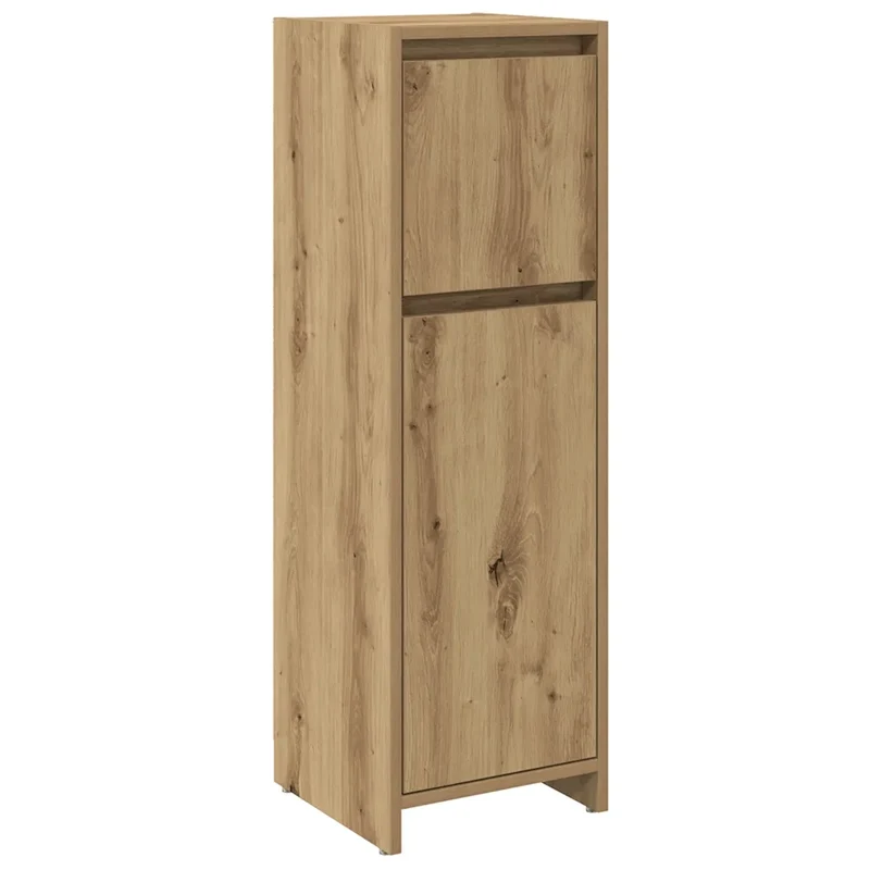 Armoire de bain moderne 30 x 30 x 95 cm rangement spacieux finition élégante en bois d'ingénierie chêne artisanal 02_0050731