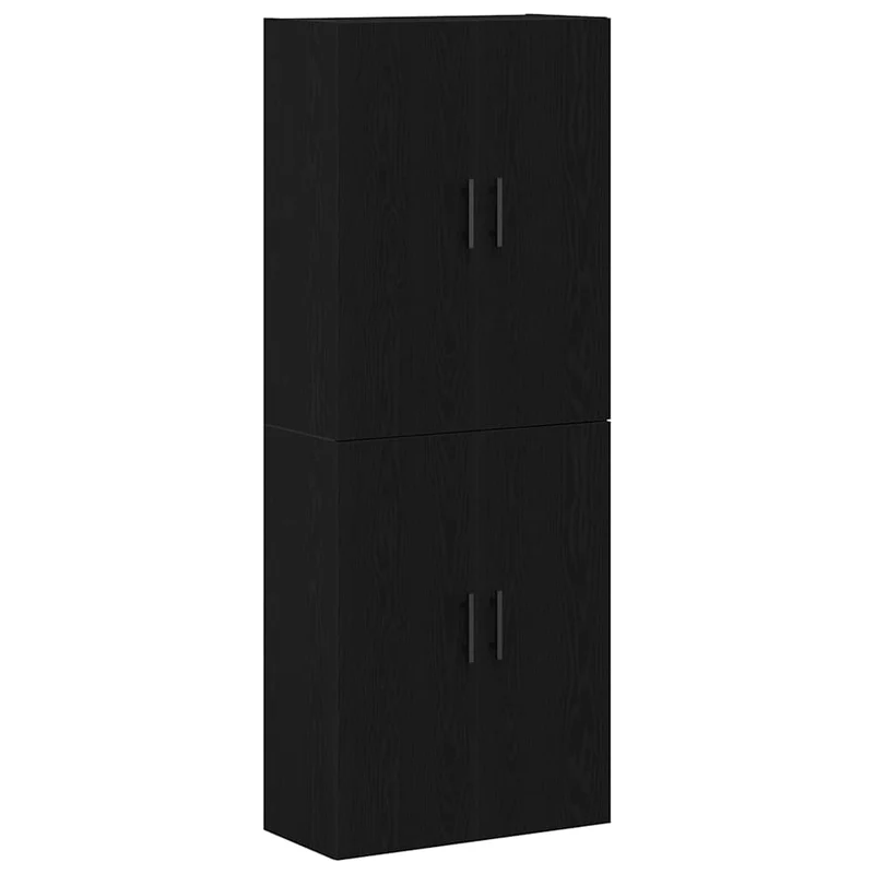 Lot de 2 armoires murales modernes avec 4 portes à charnières 69,5 x 34 x 90 cm en bois d'ingénierie chêne noir 02_0055911