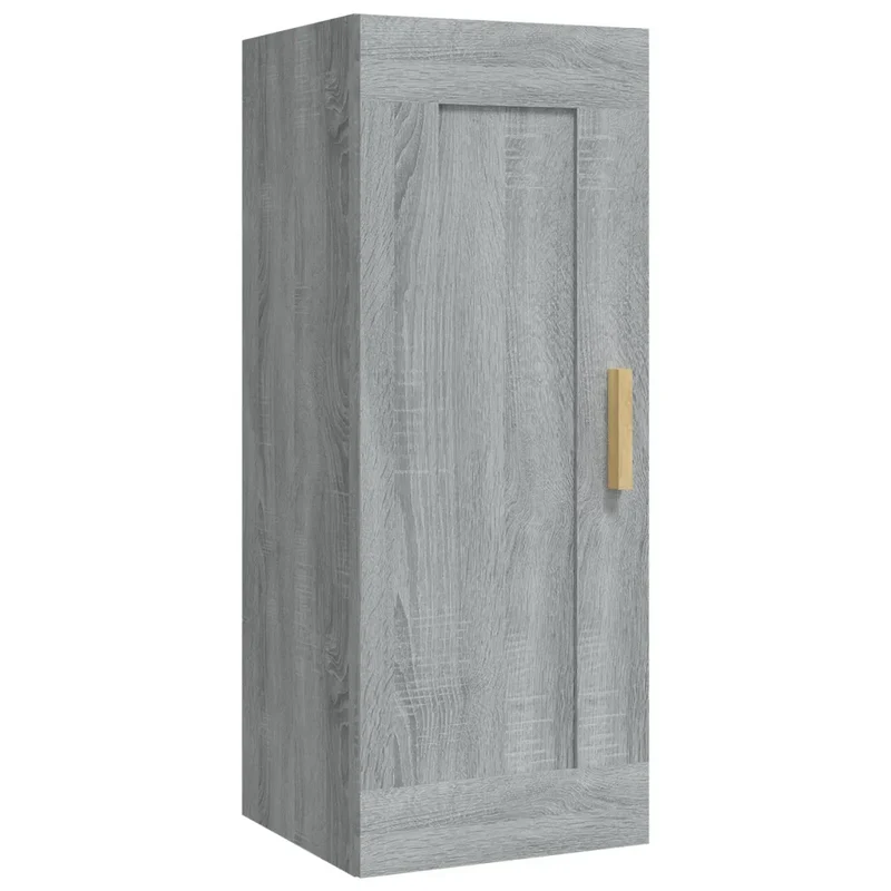 Armoire murale de rangement moderne fixée au mur 35 x 34 x 90 cm en bois d'ingénierie gris 02_0048330