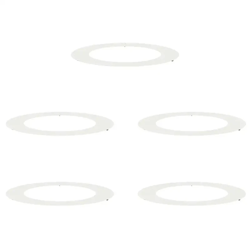 Lot de 5 anneaux d'arbre plats modernes extérieur 90 x 90 cm durables design chic en acier blanc 02_0052330