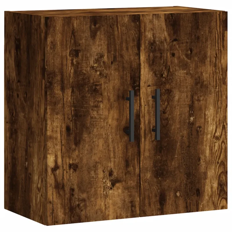 Armoire murale pratique rangement décoratif 60 x 31 x 60 cm en bois d'ingénierie chêne fumé 02_0048824