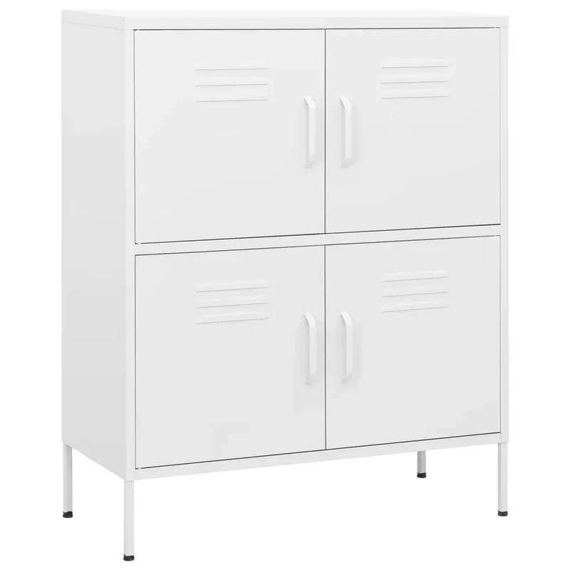 Armoire de rangement avec 2 étagères réglables style moderne bureau 80 x 35 x 101 cm en acier blanc 02_0046834