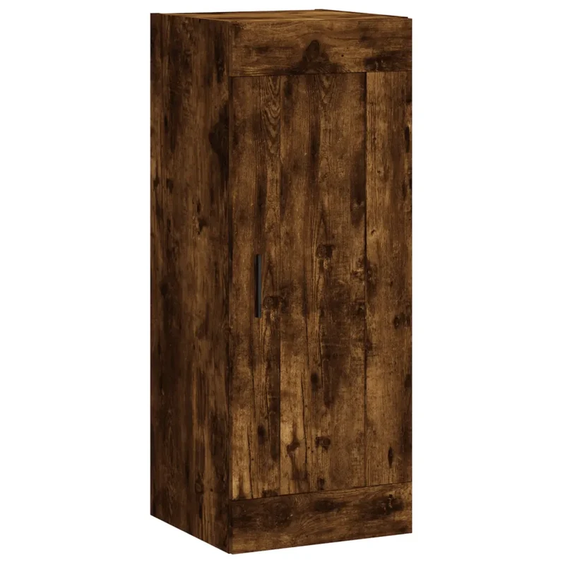 Armoire murale design moderne rangement 34,5 x 34 x 90 cm en bois d'ingénierie chêne fumé 02_0048960