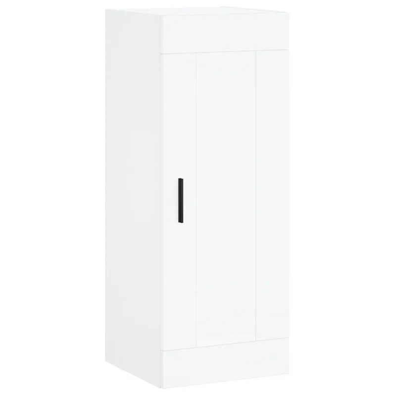 Armoire murale élégante 34,5 x 34 x 90 cm avec 3 compartiments rangement moderne en bois blanc 02_0048957