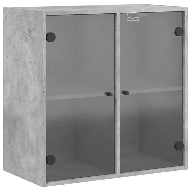 Armoire murale design polyvalente rangement 68 x 37 x 68 cm en bois gris béton 02_0049334