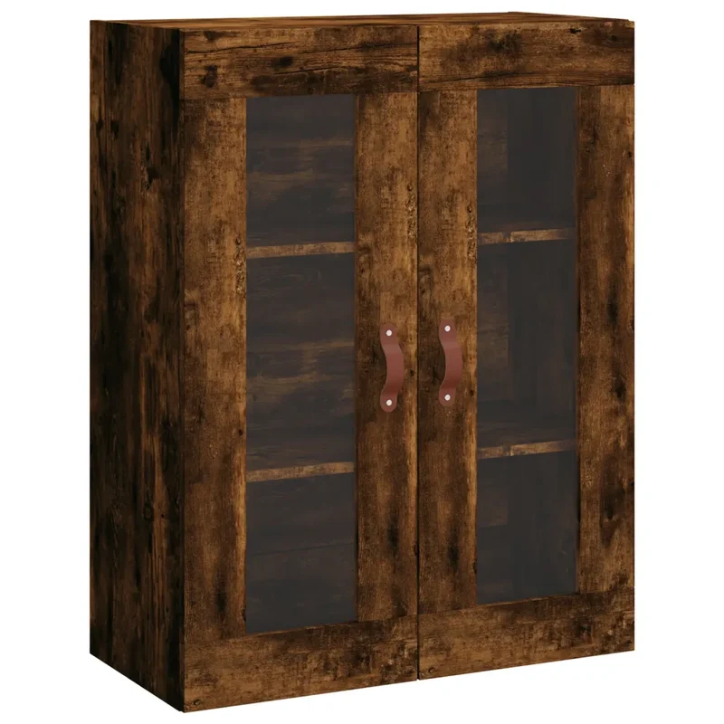 Armoire murale design intemporel rangement mural 69,5 x 34 x 90 cm en bois d'ingénierie chêne fumé 02_0048608