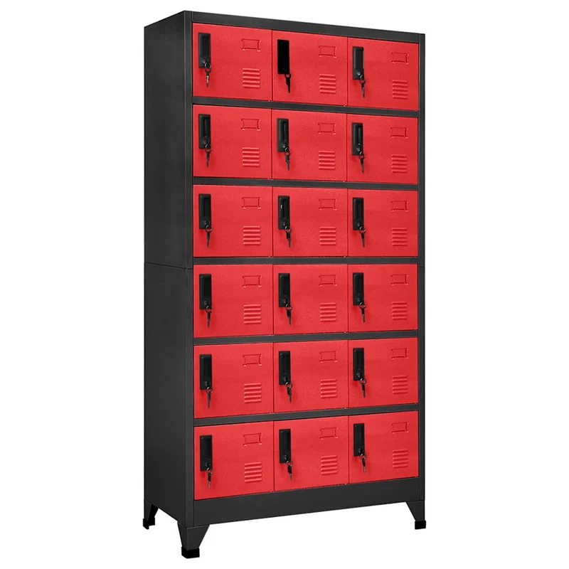 Armoire à casiers moderne avec portes verrouillables 90 x 40 x 180 cm en acier anthracite 02_0047043