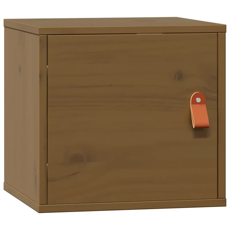 Armoire murale en bois de pin massif 31,5 x 30 x 30 cm pratique style rustique décoratif en bois marron miel 02_0048367