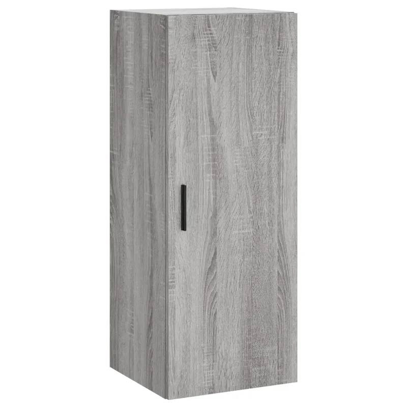 Armoire murale design pratique rangement suspendu 34,5 x 34 x 90 cm en bois d'ingénierie gris 02_0048673
