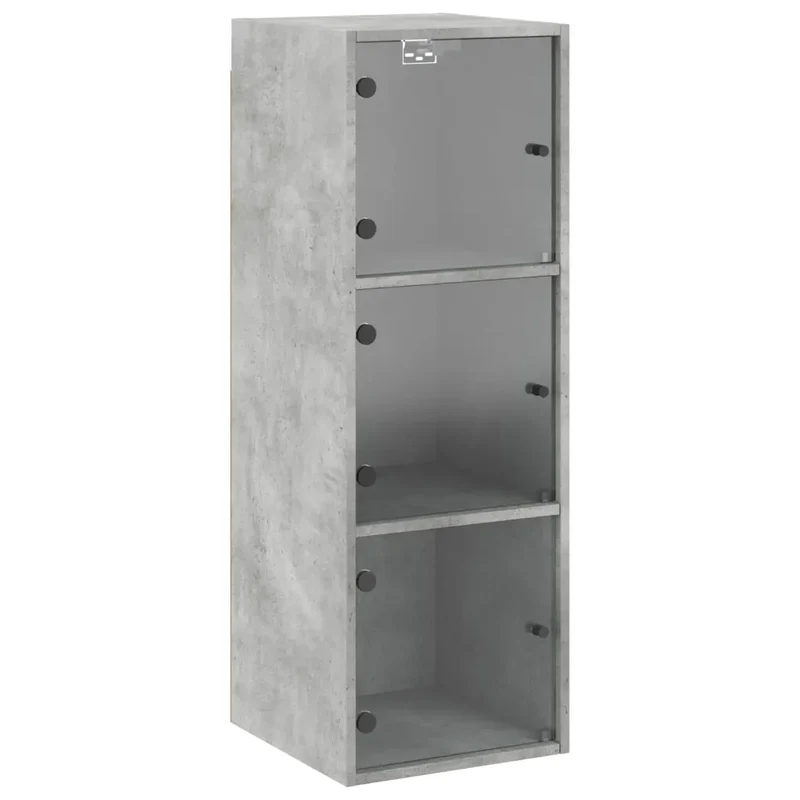 Armoire murale design moderne rangement pratique 35 x 37 x 100 cm en bois gris béton 02_0049329