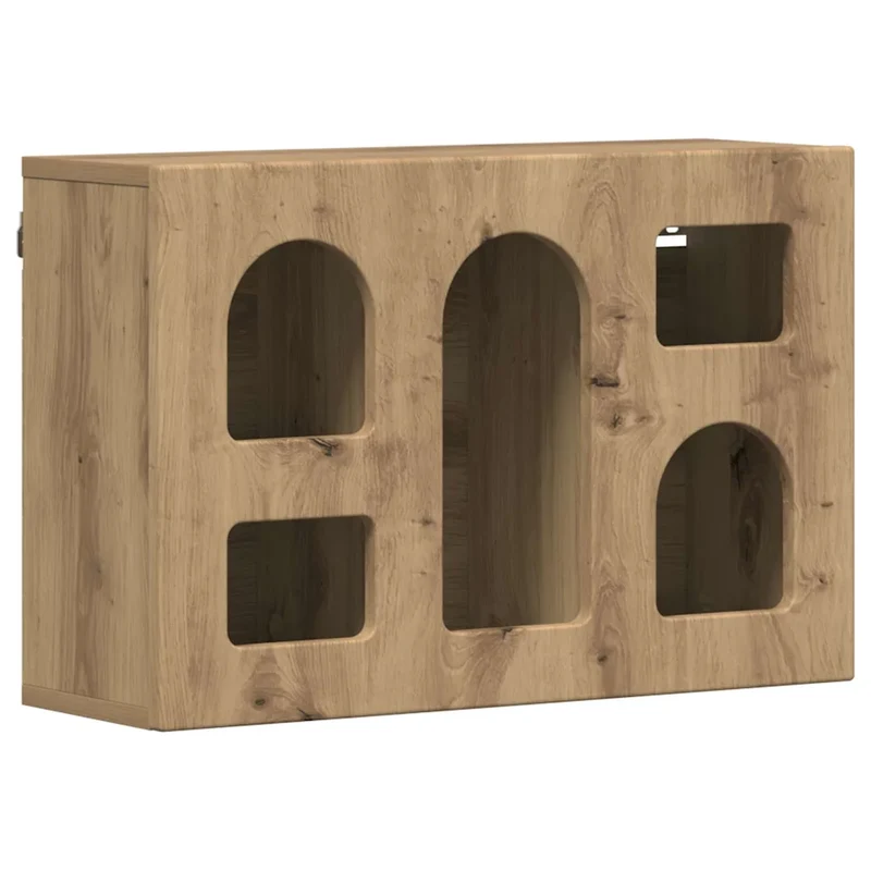 Armoire suspendue moderne design épuré 60 x 20 x 40 cm avec grand espace de stockage en bois d'ingénierie chêne artisanal 02_0054808