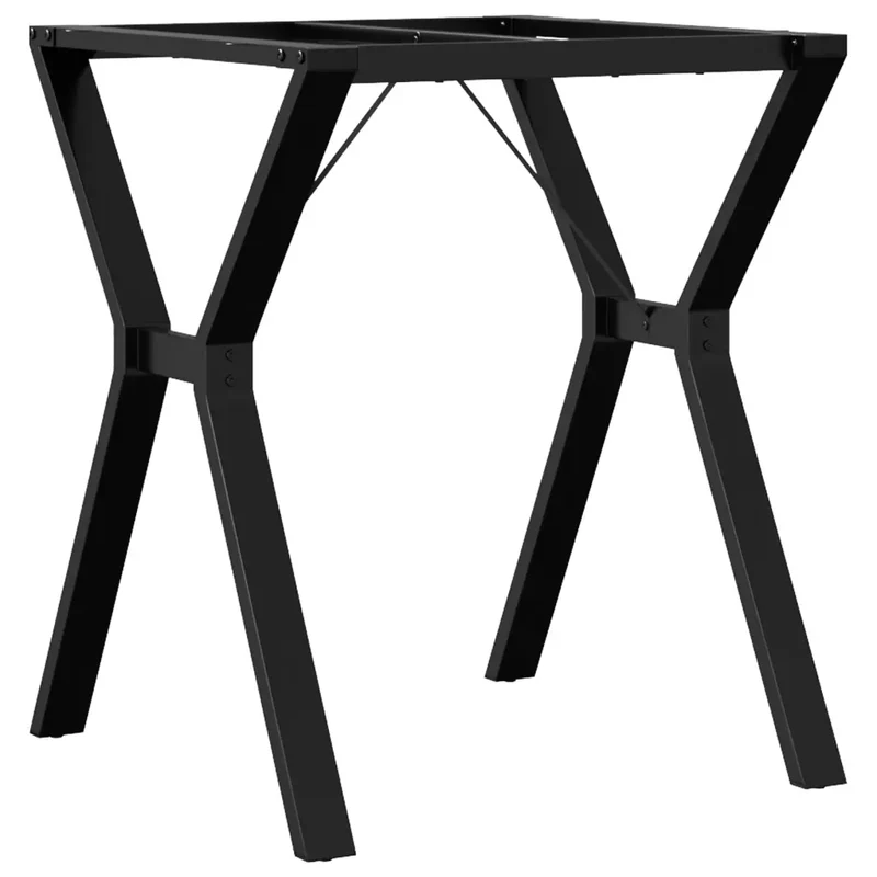 Pieds de table à manger cadre en Y 60 x 60 x 73 cm stables et robustes style industriel en acier noir 02_0047258
