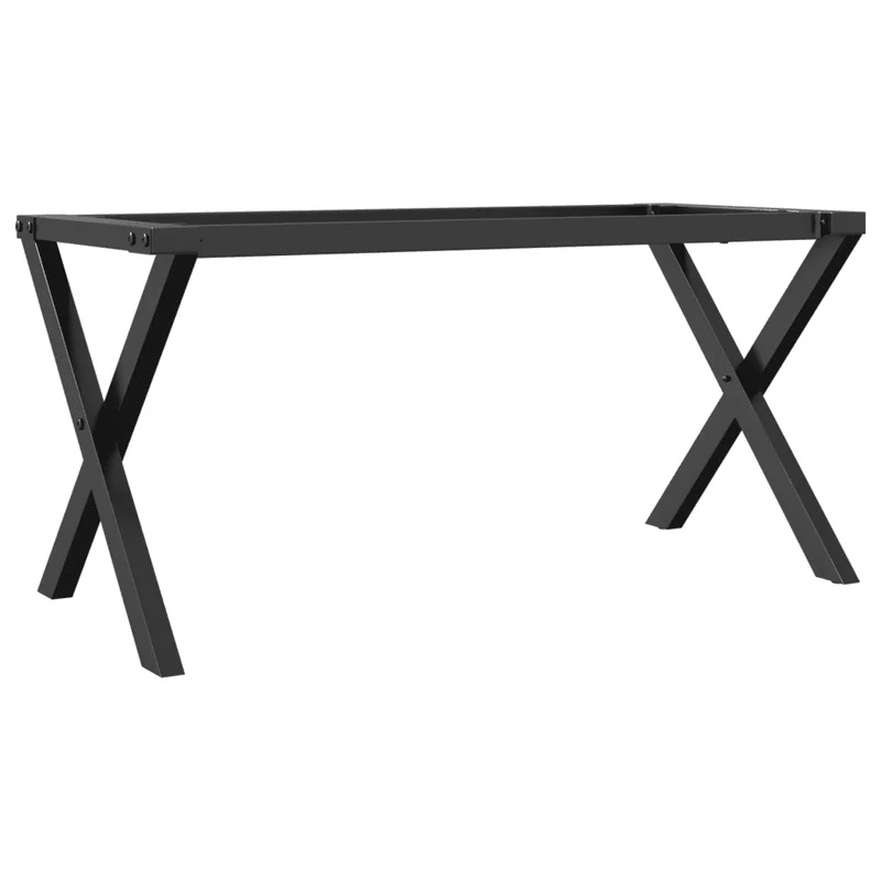 Pieds de table basse cadre en X 90 x 30 x 43 cm robustes et stables style industriel en acier noir 02_0047238