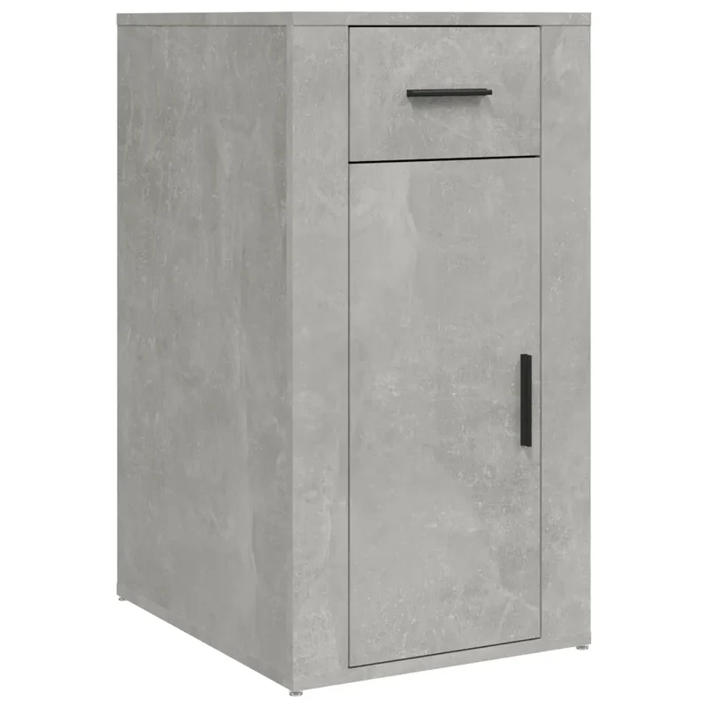 Armoire de bureau moderne grise béton 40 x 49 x 75 cm avec tiroir rangement pratique en bois d'ingénierie gris 02_0048291
