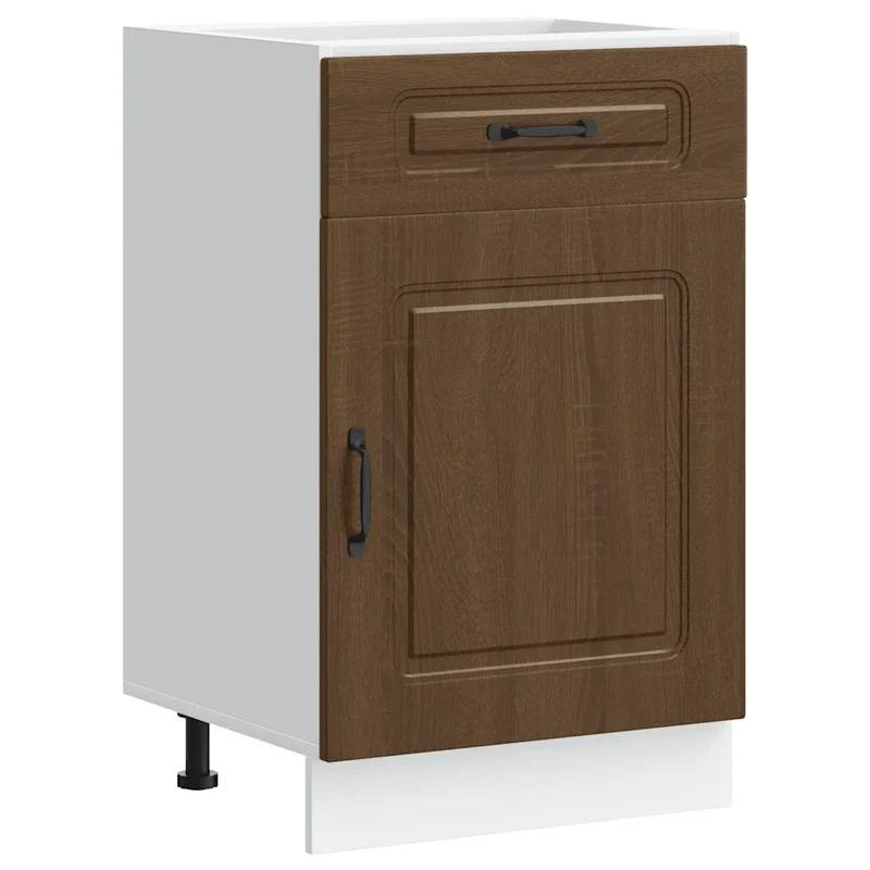 Armoire de cuisine Kalmar rangement pratique 50 x 46 x 81,5 cm en bois d'ingénierie chêne marron 02_0049907