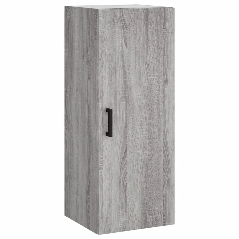 Armoire murale suspendue pratique moderne 34,5 x 34 x 90 cm en bois d'ingénierie gris 02_0048664