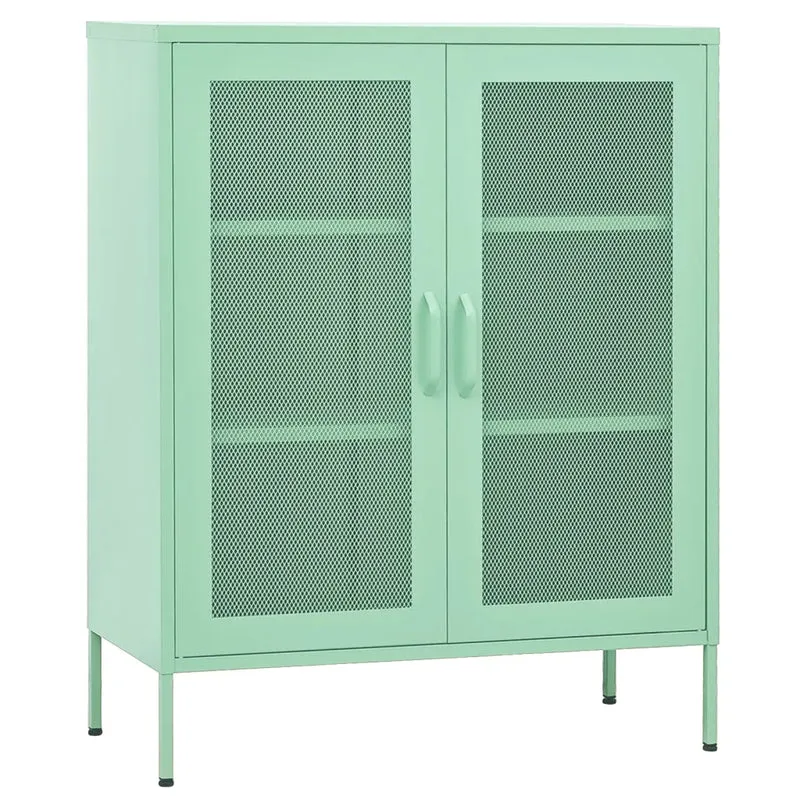 Armoire de rangement design mint moderne 80 x 35 x 101,5 cm avec étagères réglables en acier menthe 02_0046867