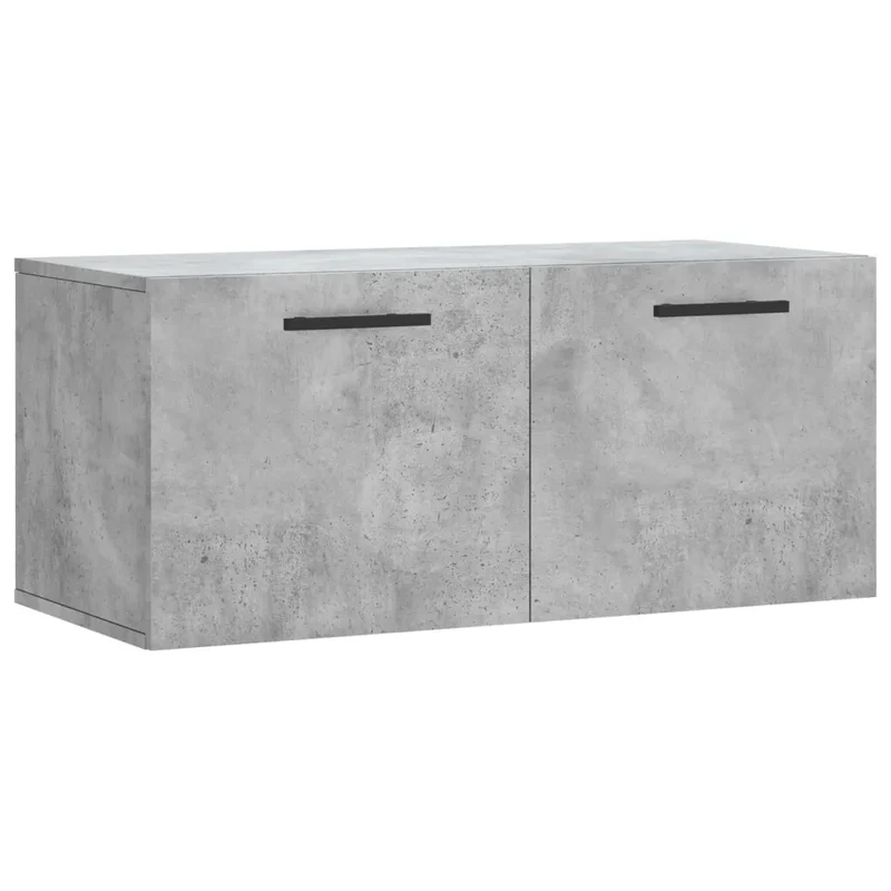 Armoire murale pratique rangement décoration 80 x 36,5 x 35 cm en bois d'ingénierie gris béton 02_0048871