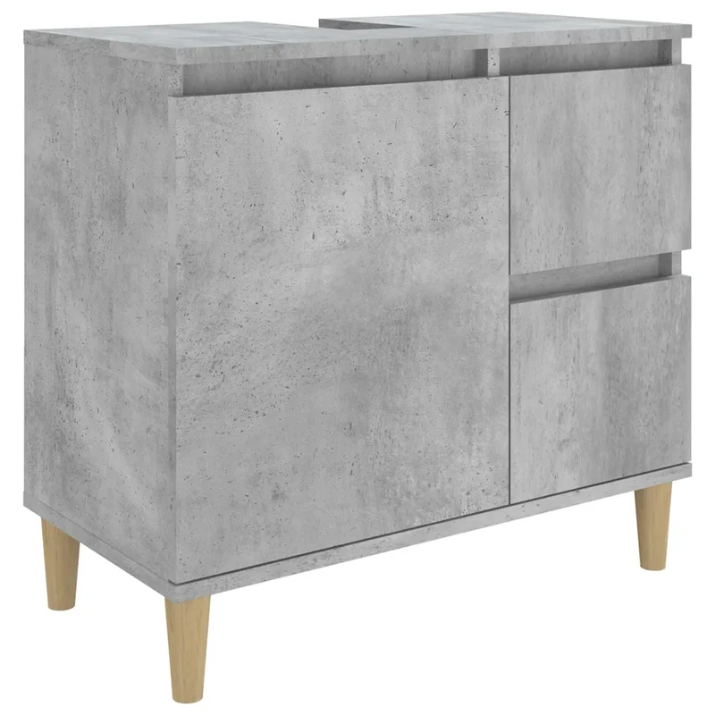 Armoire de salle de bain moderne pratique rangement 65 x 33 x 60 cm en bois d'ingénierie gris béton 02_0048412