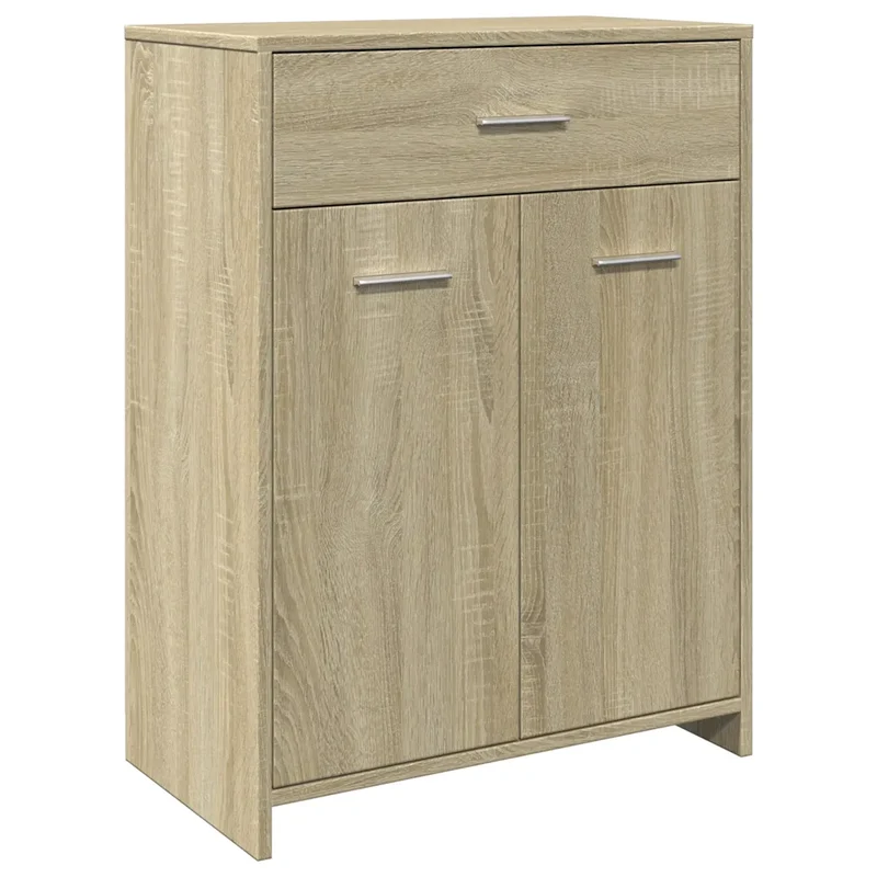 Armoire de salle de bain rangement esthétique 60 x 33 x 80 cm en bois d'ingénierie chêne sonoma 02_0049704